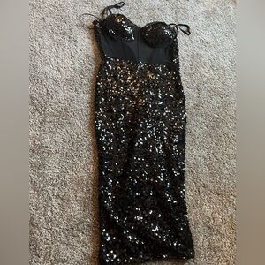 Elegant Black Sequin Dress